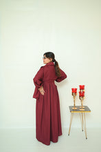 Maroon Button-Down Abaya-98