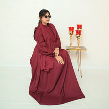 Maroon Button-Down Abaya-98