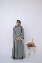 Dania's Pistachio Floral Embroidered Abaya-221