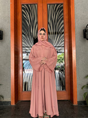 Blush Bow Elegance Abaya Set.