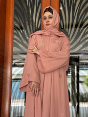 Blush Bow Elegance Abaya Set.