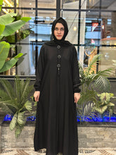 Regal Noir Brown Abaya – 3 Button Sophistication 88,89,90