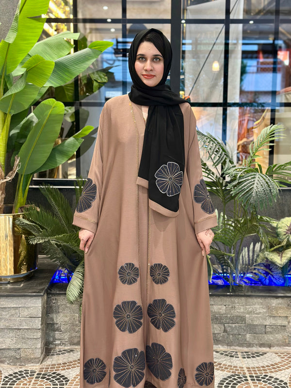 Blooming Grace Abaya (Camel)-63
