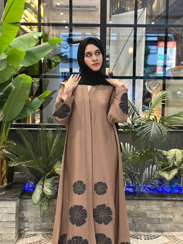 Blooming Grace Abaya (Camel)-63