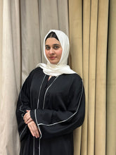 Elegant Black Piped Abaya -10