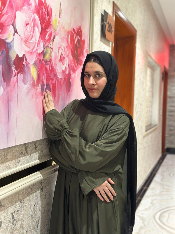 MOSS Green Plated Abaya- 180