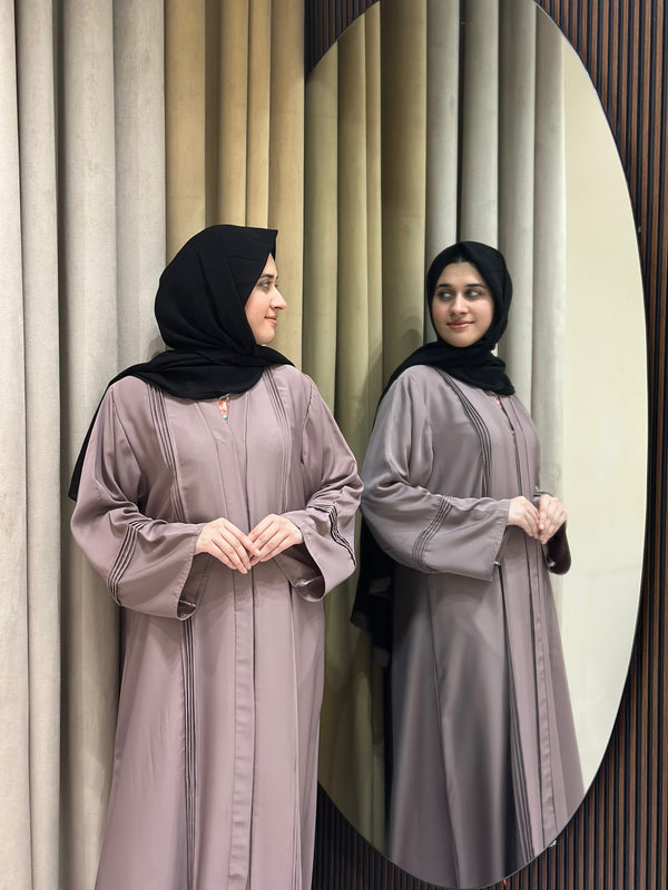 Light Brown Plated abaya-184