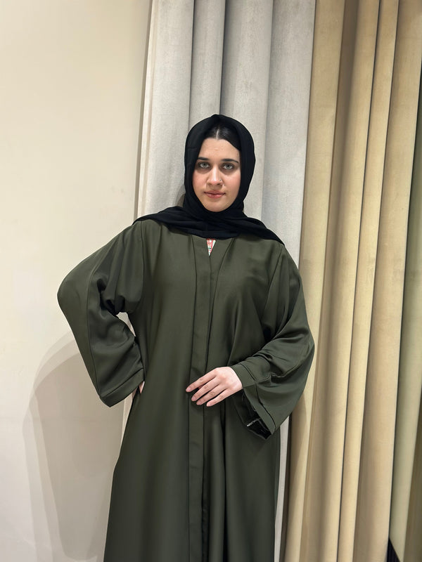MOSS Green Basic Abaya- 179