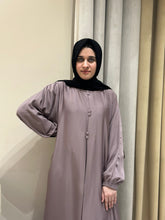 Gracefull light brown abaya front buttons and chonat sleeves-182