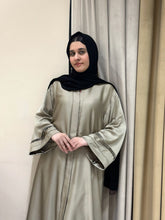 Silk Plated Sleeves Abaya-181