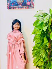Blush Belle – Kids Frill Abaya sku-190