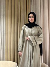 Silk Plated Sleeves Abaya-181