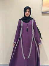 Refined Beig Piping Abaya-119
