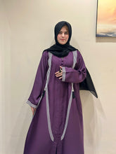 Refined Beig Piping Abaya-119