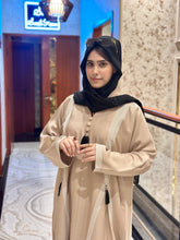 Refined Beig Piping Abaya-118