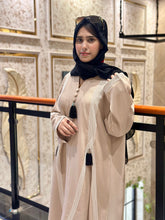 Refined Beig Piping Abaya-118