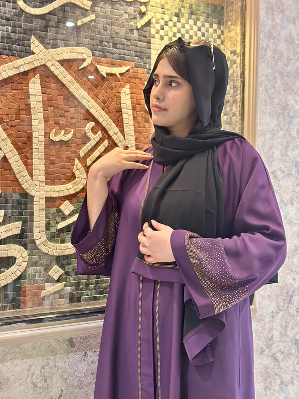 Elegant Stone Work Abaya-104