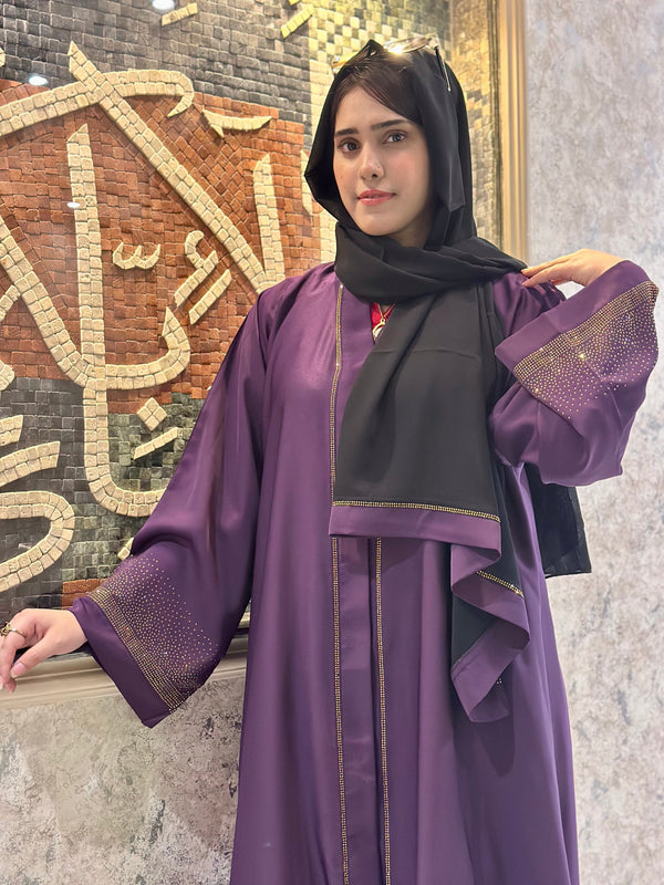 Elegant Stone Work Abaya-104