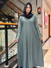 Graceful Green Stone & embroidered Abaya-106