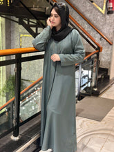 Graceful Green Stone & embroidered Abaya-106