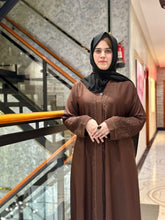 Graceful Brown stone & embroidered Abaya-108