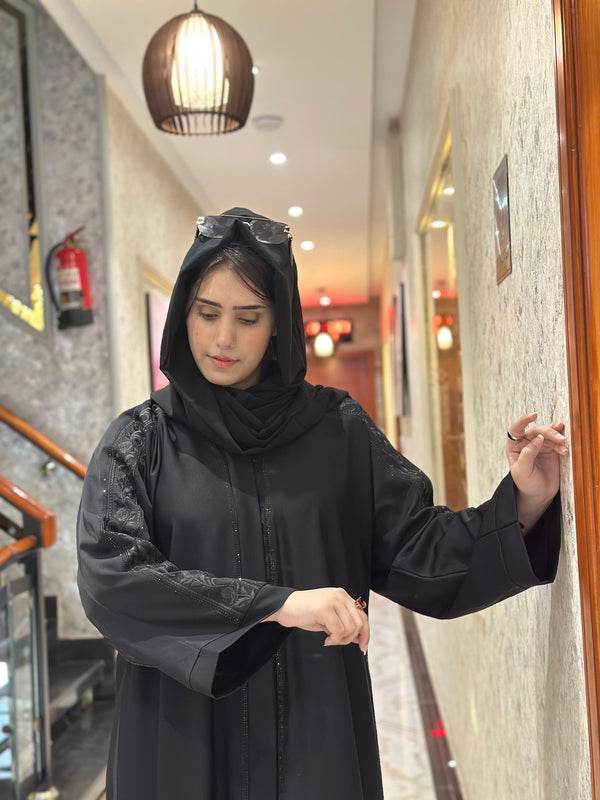 Elegant Stone & Embroidered Abaya-109