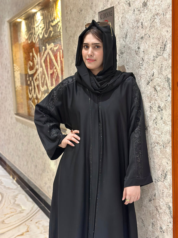 Elegant Stone & Embroidered Abaya-109