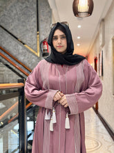 Pink with White Piping Abaya-120
