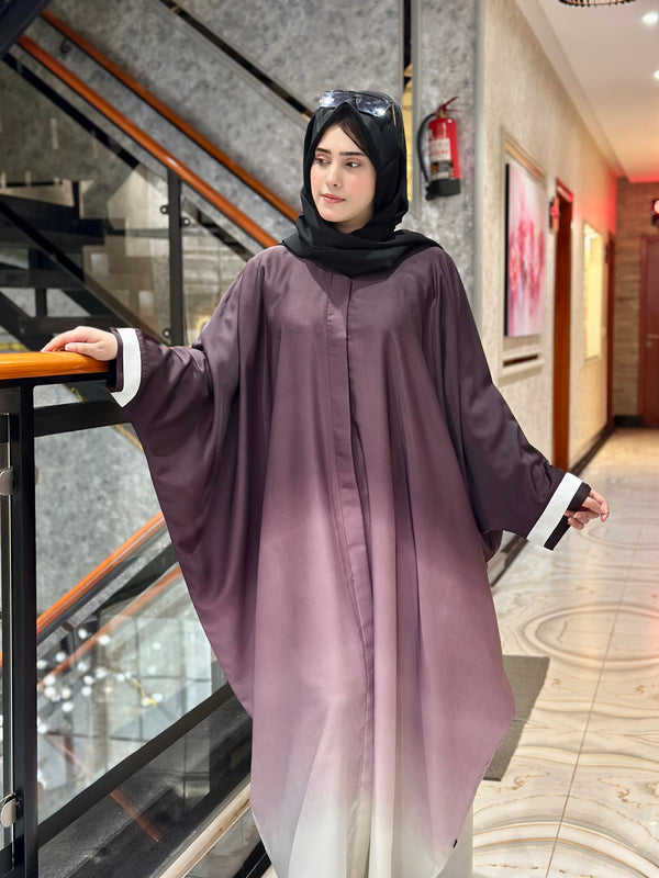 Triple Shaded Abaya Purple-134