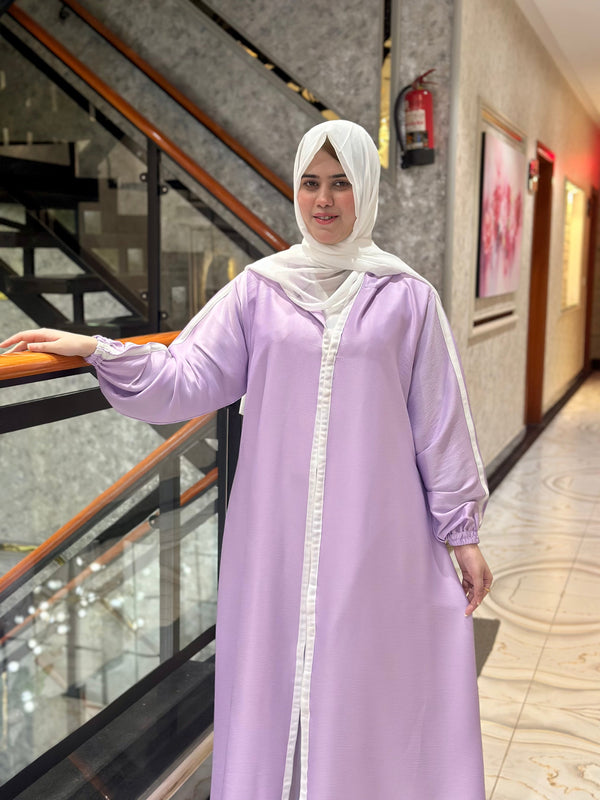 Elegant Contrast Abaya-147