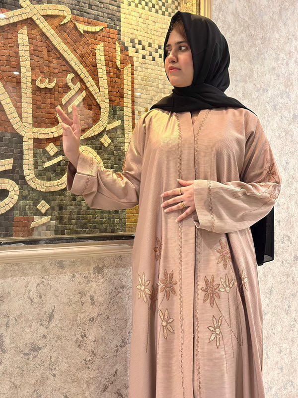 Embroidered Stonework Abaya-126