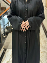 Elegant Black Abaya with Metal Buttons-157