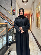 Elegant Black Abaya with Metal Buttons-157