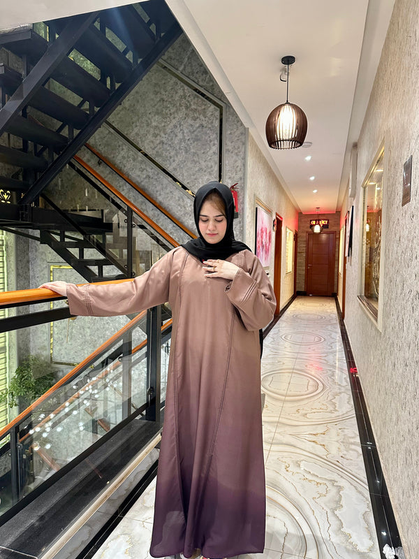 Triple Shaded Front Close abaya-166