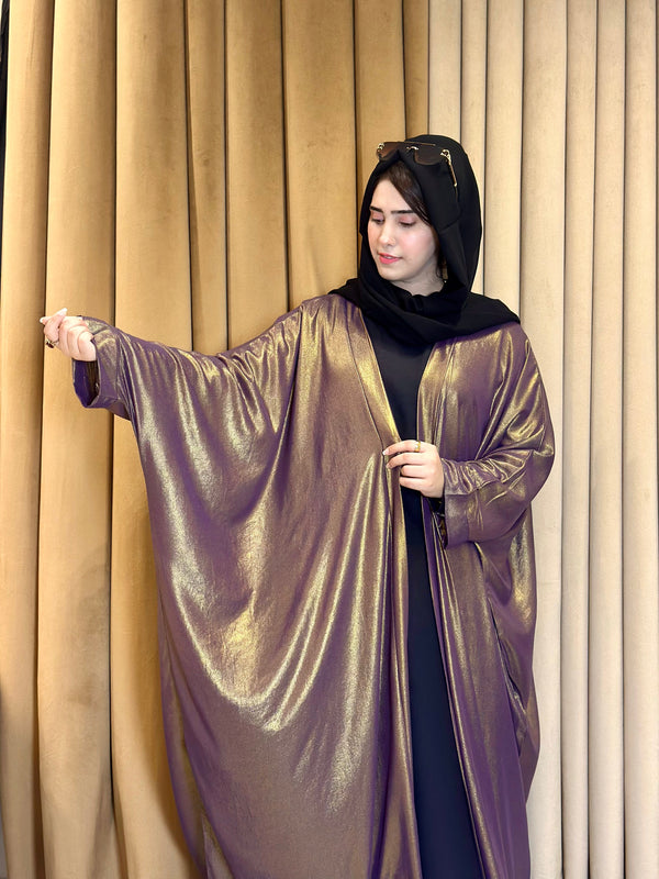 Elegant Shimmer Chiffon abaya 2pc