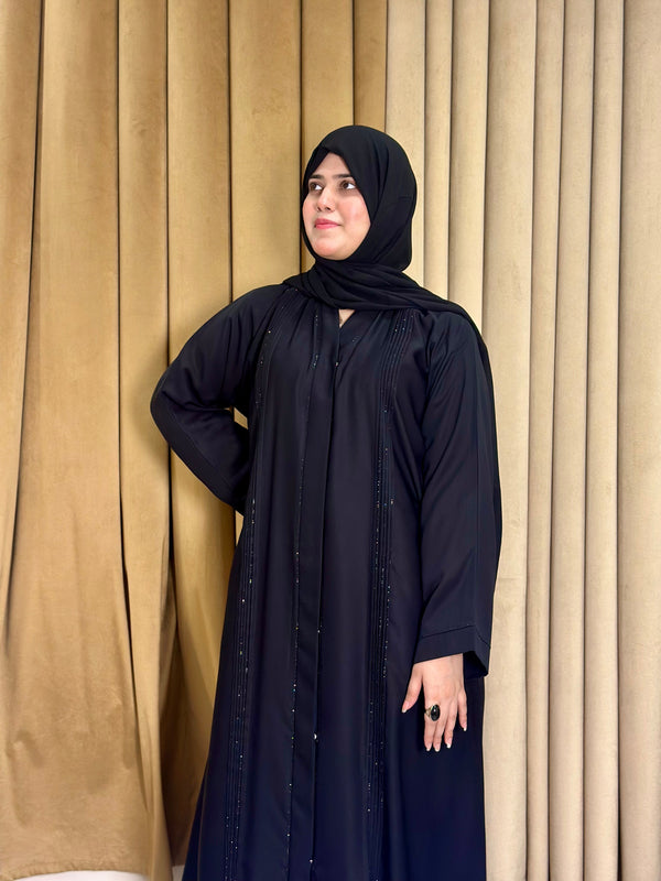 Elegant Black Plated Abaya with stone-155