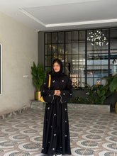Floral Embroidered Black Abaya-37