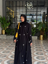 Floral Embroidered Black Abaya-37