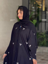 Floral Embroidered Black Abaya-37
