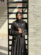 Floral Embroidered Black Abaya-37