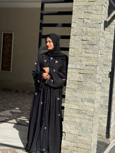 Floral Embroidered Black Abaya-37