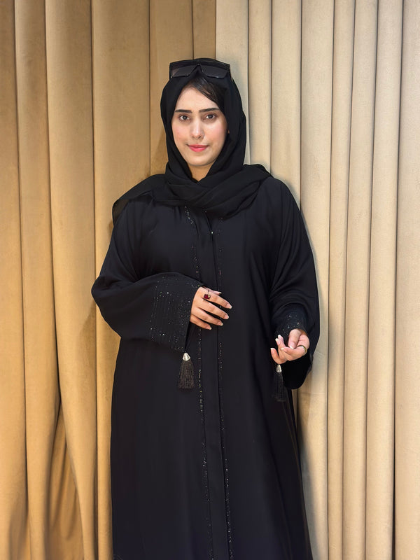 Black Sophistication Abaya STONE-162