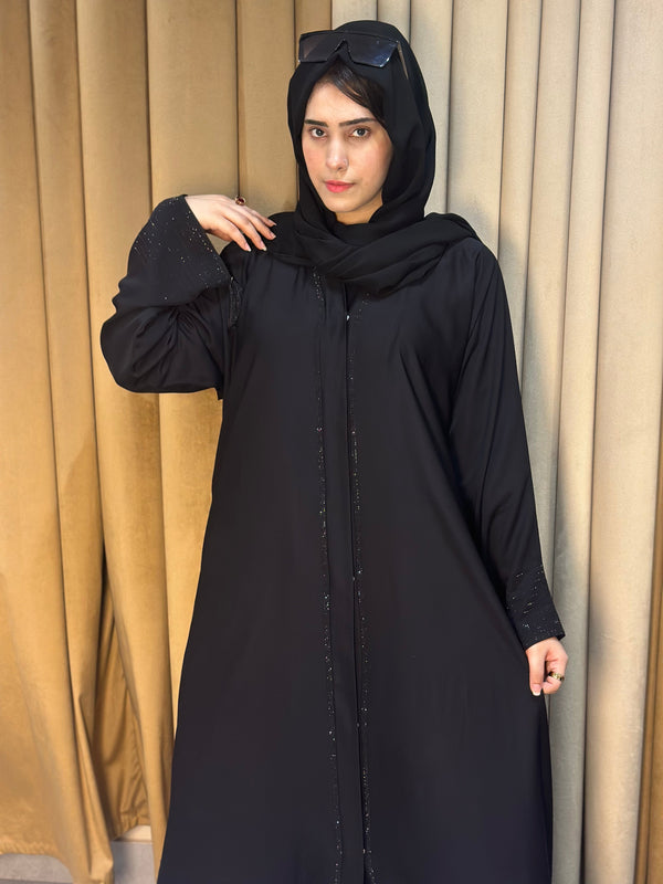 Black Sophistication Abaya STONE-162