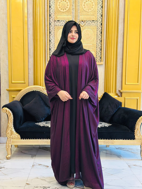 Elegant Shimmer Chiffon abaya 2pc