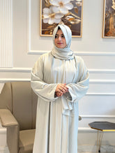 Ice blue plated abaya