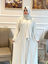Ice blue plated abaya