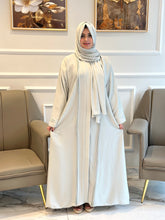 Ice blue plated abaya