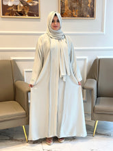 Ice blue plated abaya