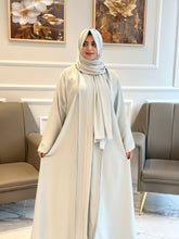 Ice blue plated abaya