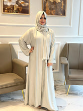Ice blue plated abaya